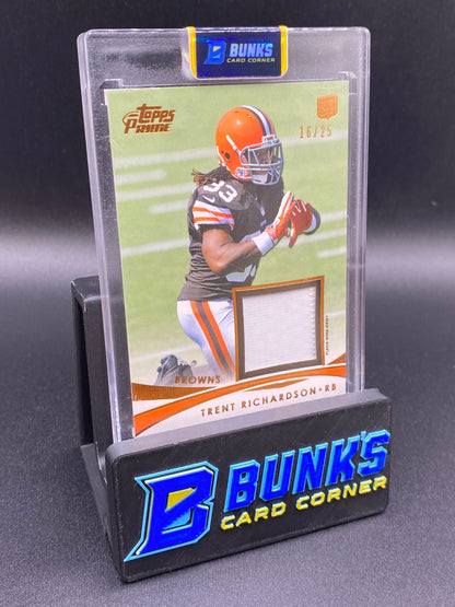 2012 Topps Prime Trent Richardson 16/25 Patch  Rc