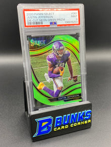 2020 Justin Jefferson Die-Cut Neon Green Prizm Rc PSA 9