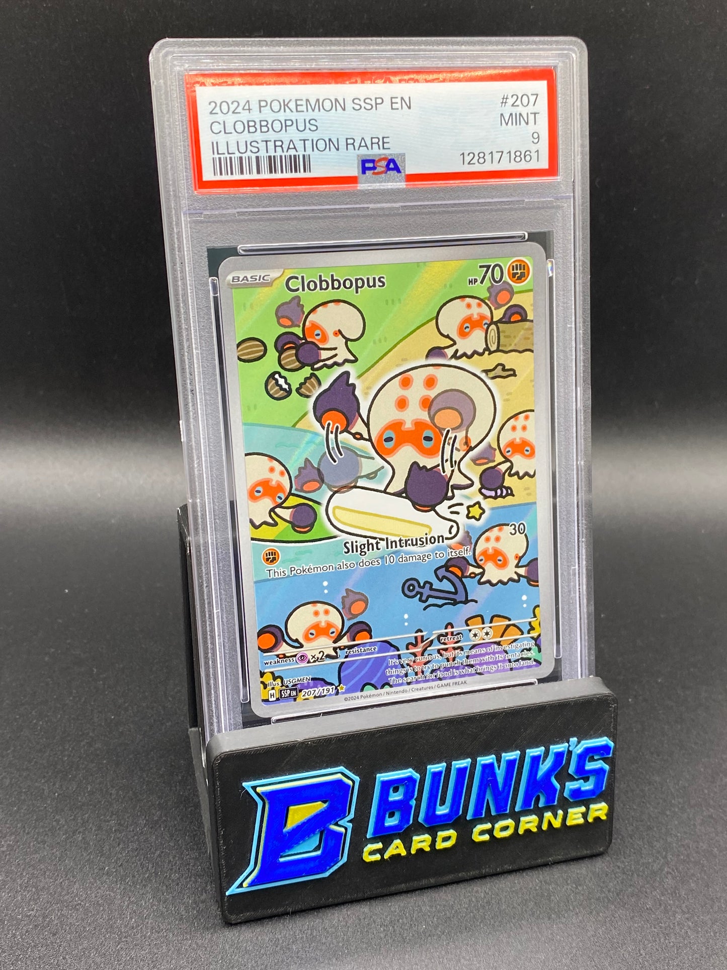 Clobbopus Illustration Rare Surging Sparks PSA 9