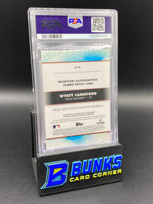 2024 Wyatt Langford Auto Patch Inception 28/50 PSA 10 Rc