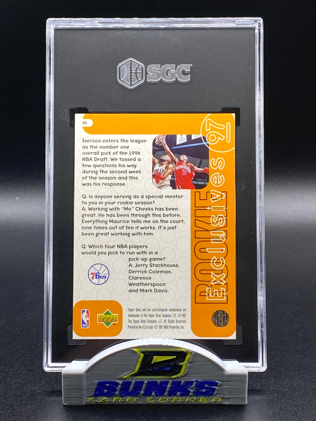 1996-97 Allen Iverson Rookie Exclusives SGC 9.5
