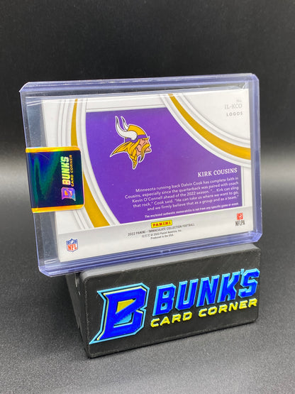 2022 Kirk Cousins 8/10 Patch Immaculate Collection