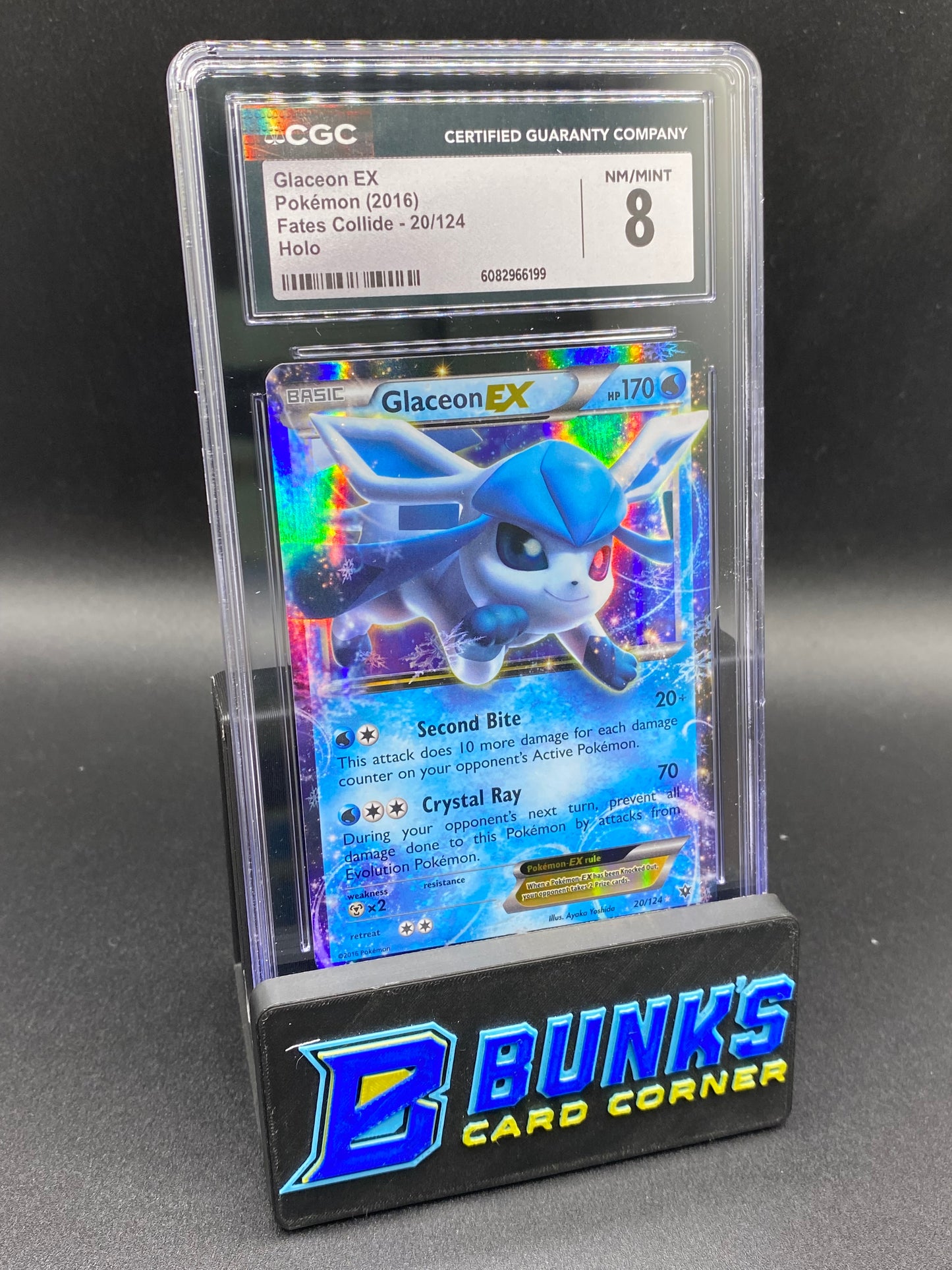 Glaceon Ex Fates Collide CGC 8