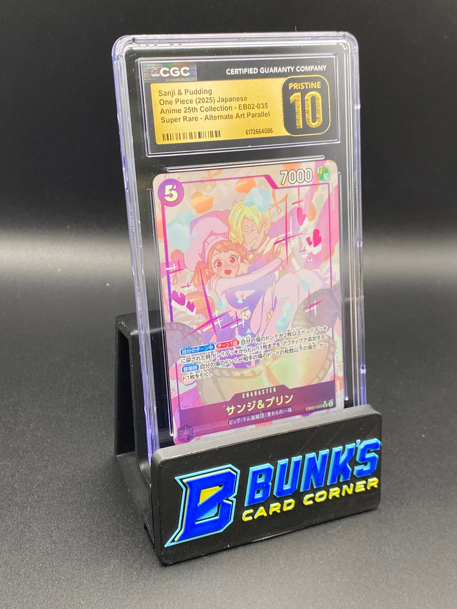 Sanji & Pudding Super Rare Parallel EB02-035 CGC PRISTINE 10 Japanese