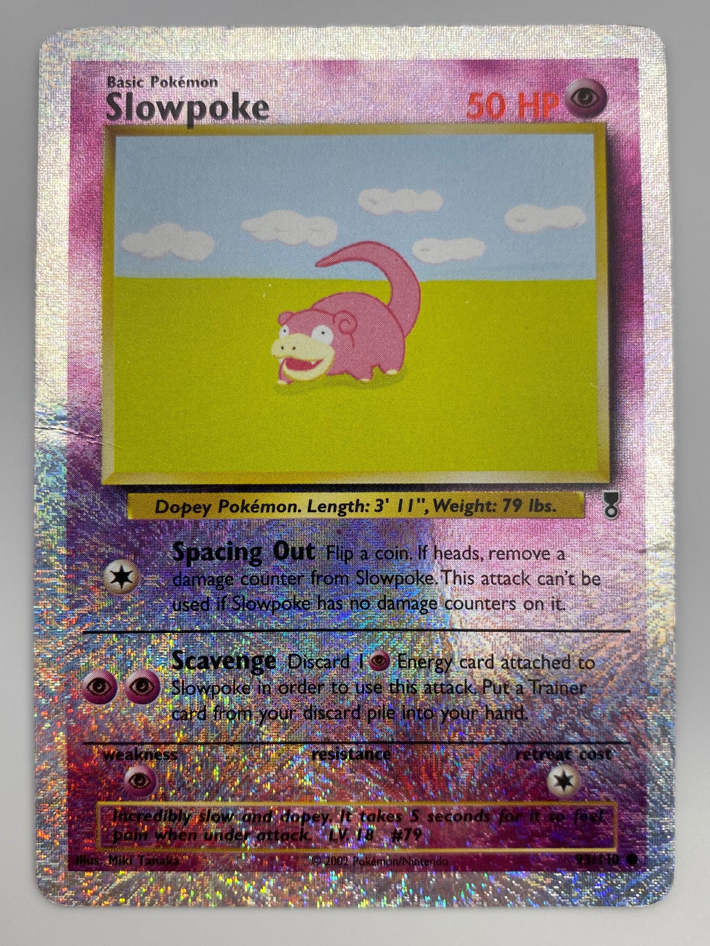 Slowpoke Reverse Holo Legendary Collection Damaged