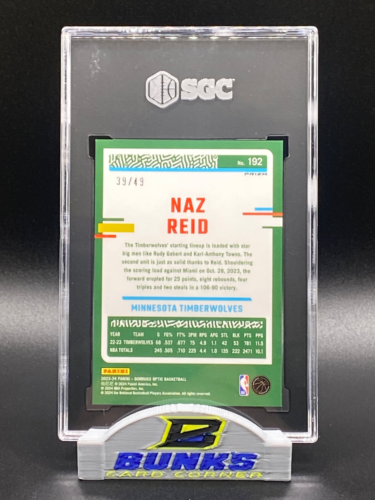 2023-24 Naz Reid Blue Prizm 39/49 (Box B7)