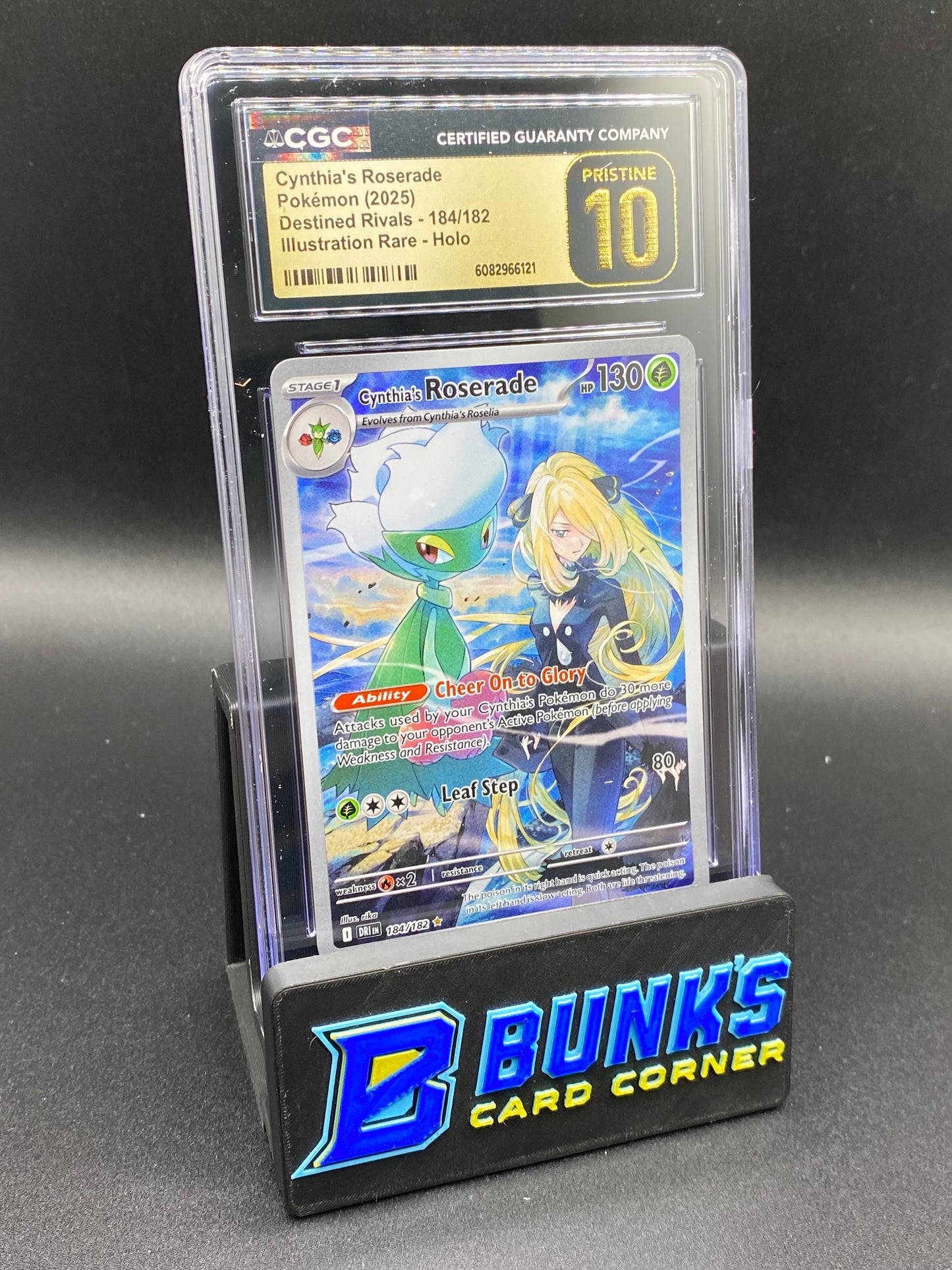 Cynthia's Roserade Illustration Rare Destined Rivals CGC PRISTINE 10