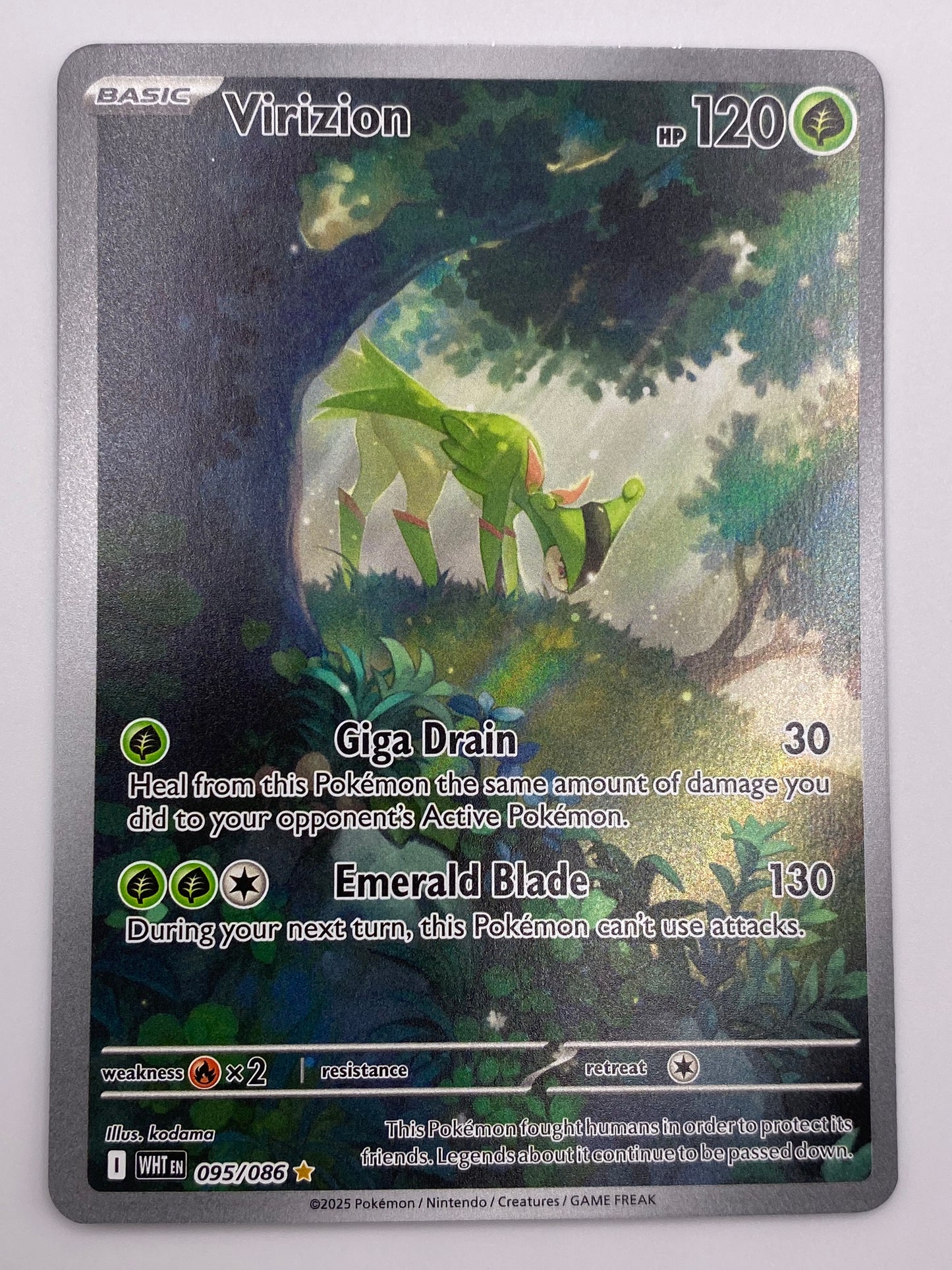 Virizion Illustration Rare White Flare NM