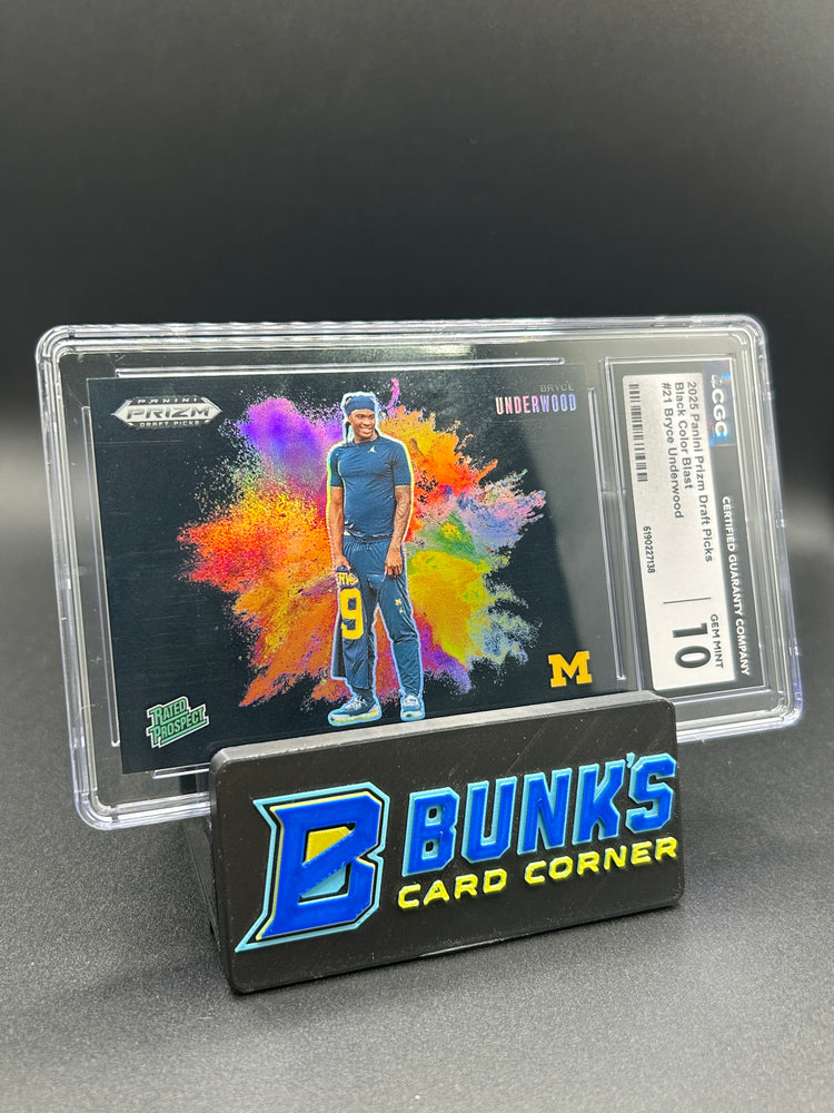 2025 Bryce Underwood Panini Prizm Draft Picks Black Color Blast Case Hit CGC 10