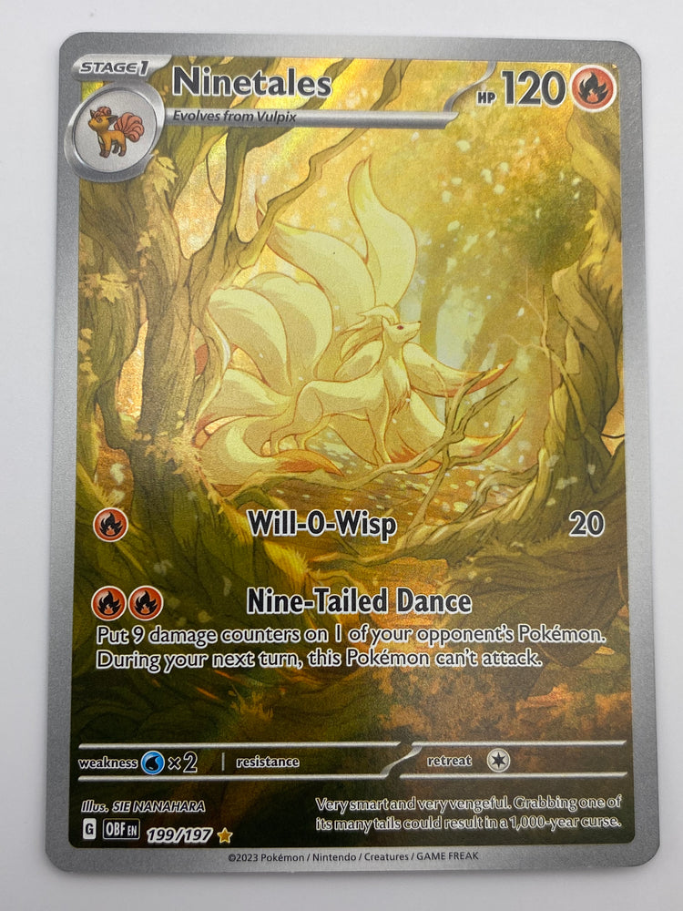Ninetales Illustration Rare Obsidian Flames NM
