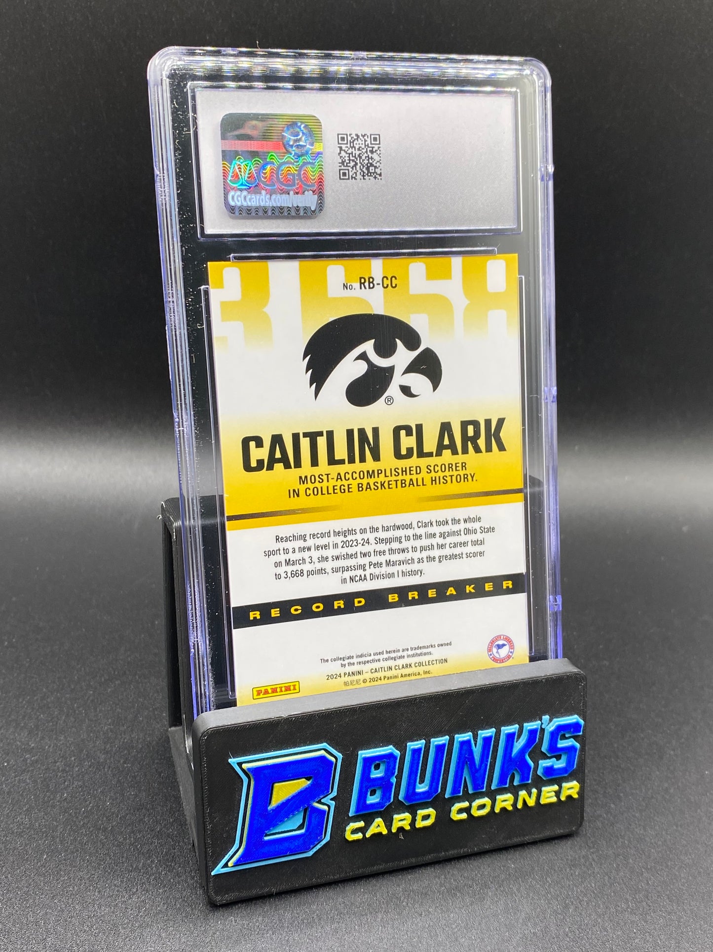 2024 Caitlin Clark Record Breaker CGC 10