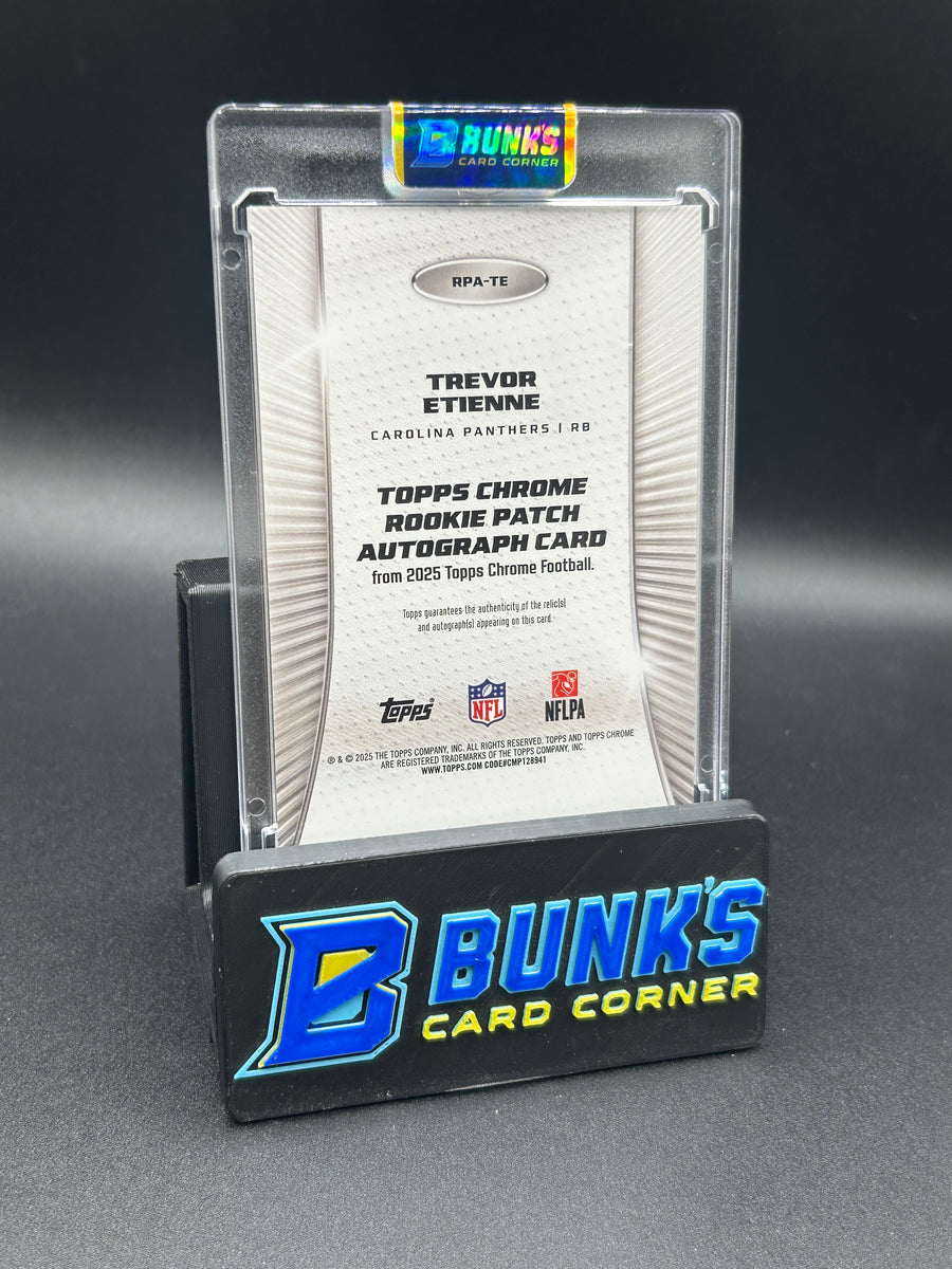 2025 Trevor Etienne Topps Chrome Patch Auto RPA RC 17/25
