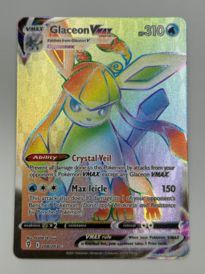 Glaceon Vmax Rainbow Rare Evolving Skies NM