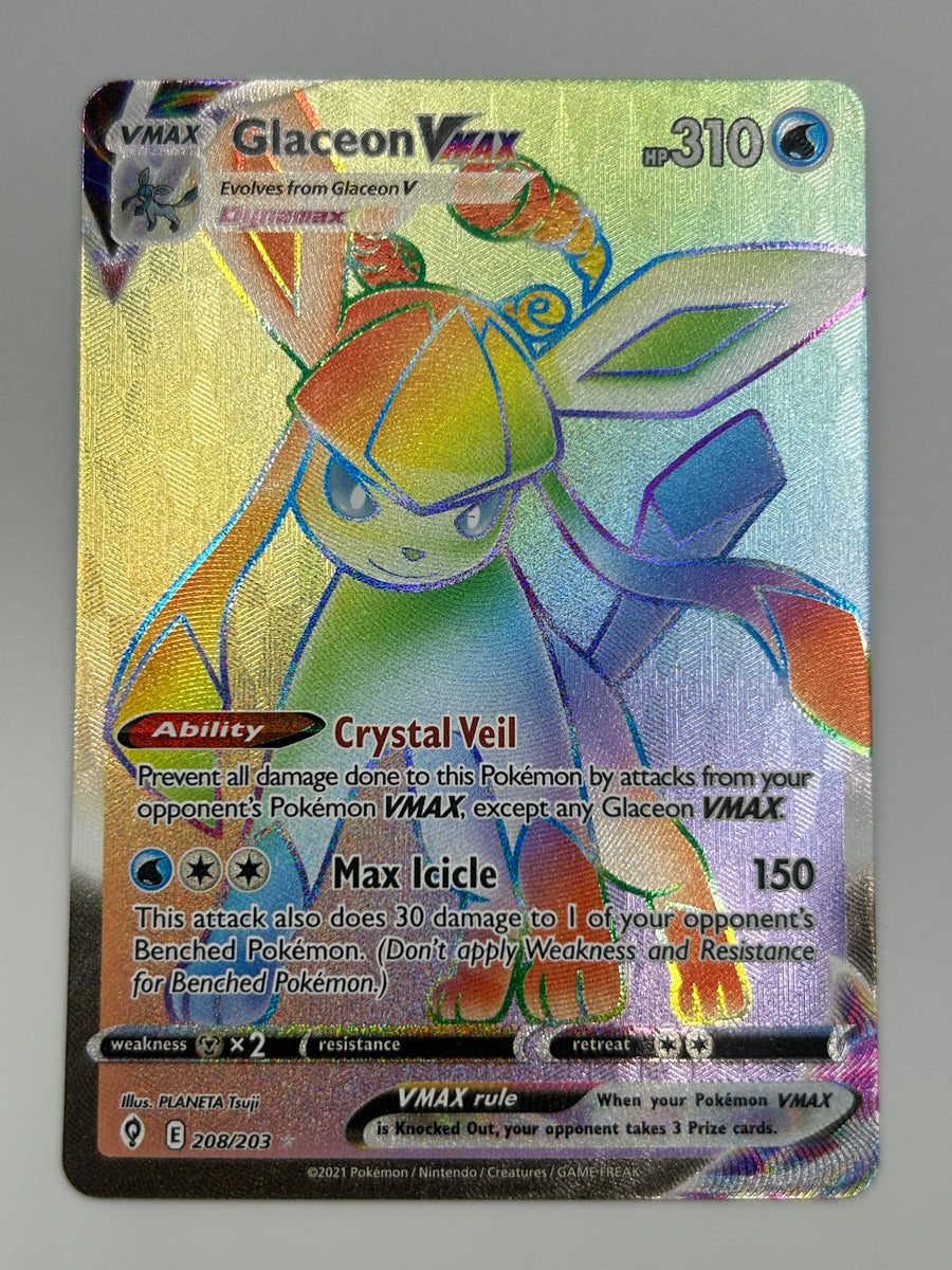 Glaceon Vmax Rainbow Rare Evolving Skies NM