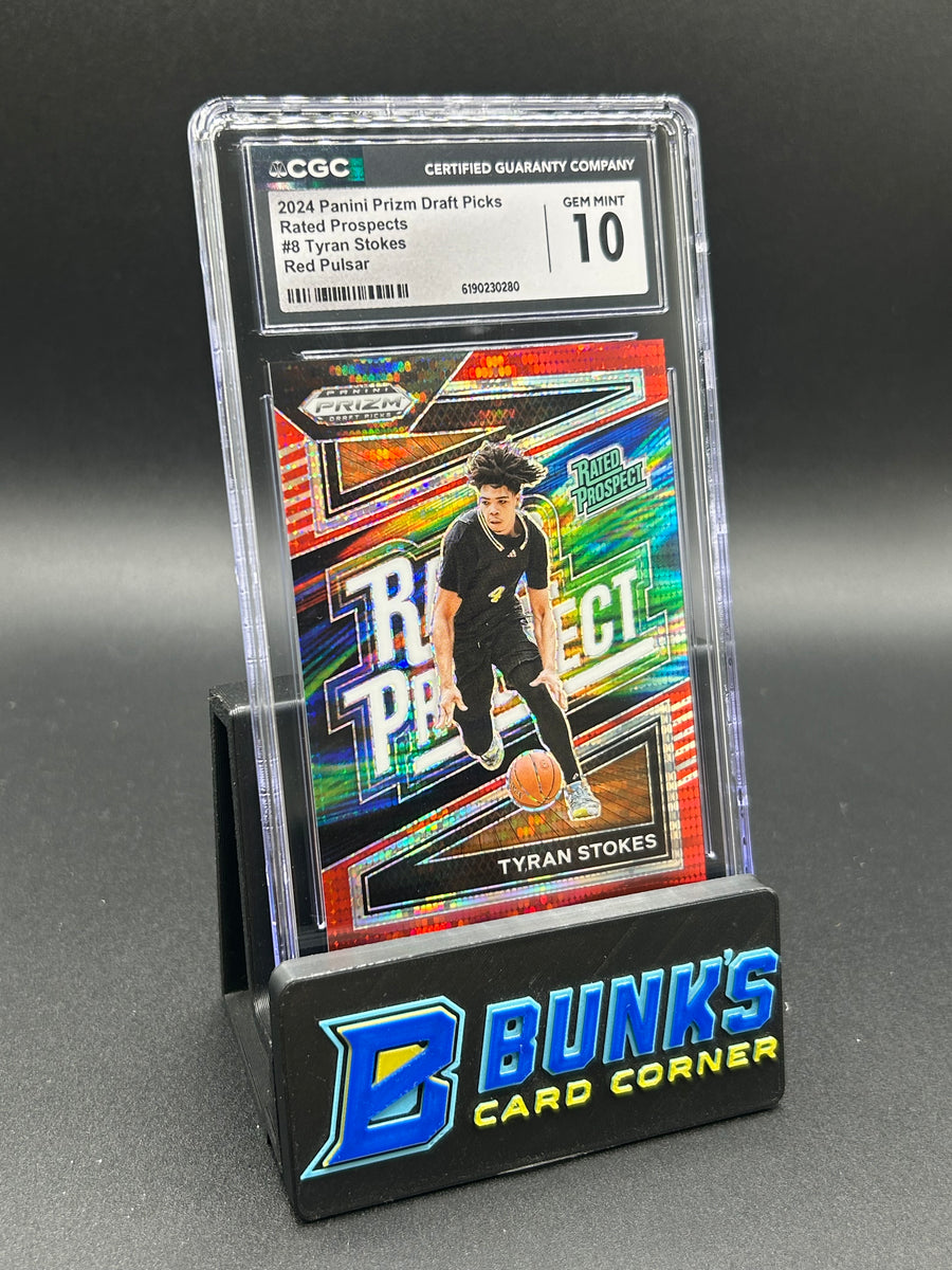 2024 Tyran Stokes Panini Priz Draft Picks Rated Prospects Red Pulsar 389/299 CGC 10