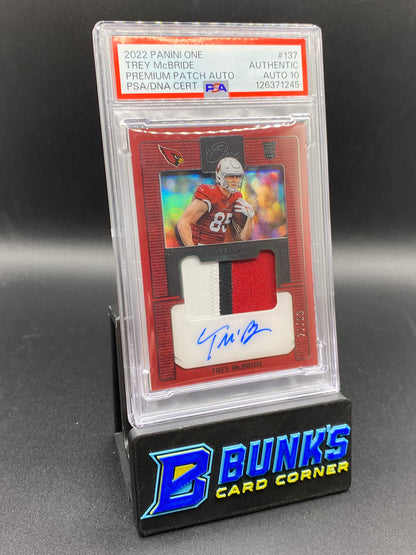 2022 Trey McBride Premium Patch Auto PSA Auto 10 77/99