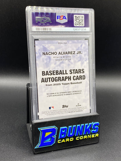 2025 Nacho Alvarez Jr. Auto Rc Baseball Stars PSA Auto 10