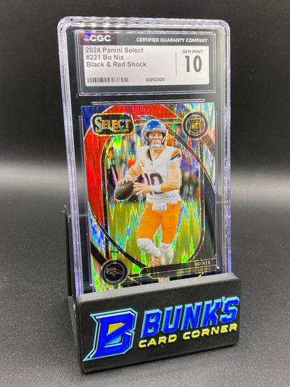 2024 Bo Nix Black & Red Shock CGC  10