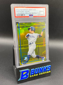 2022 Anthony Volpe Chrome Prospect Yellow Ref 48/75 PSA 10