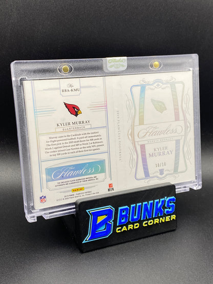 2019 Kyler Murray Flawless Book End 10/10 On Card Auto Player Worn Patch Rc