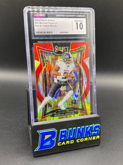 2024 Michael Penix Jr. Red & Yellow Shock CGC  10