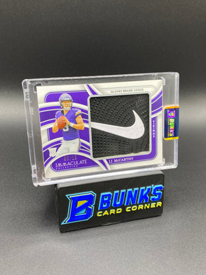 2024 JJ McCarthy Immaculate Collection Color Match Glove Patch Rc 9/15