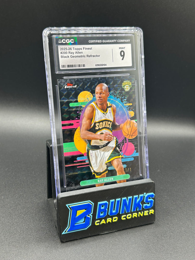 2025-26 Ray Allen Topps Finest Black Geometric Refractor 1/1 CGC 9