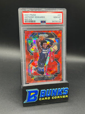 2021 Anthony Edwards Red Ice Prizm PSA 10