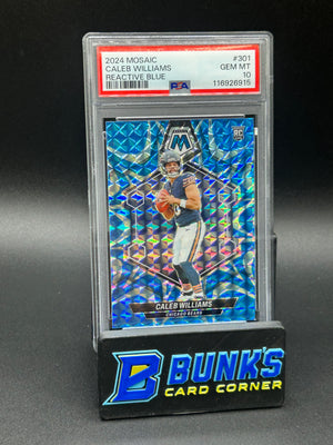 2024 Caleb Williams Reactive Blue Mosaic PSA 10 RC