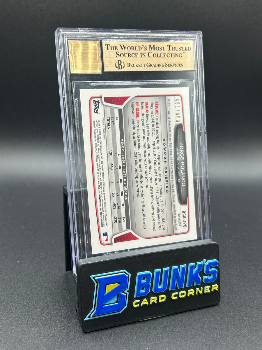 2013 Jorge Polanco Bowman Chrome Prospect Autos Refractors On-Card Auto 491/500 Beckett 9.5/10