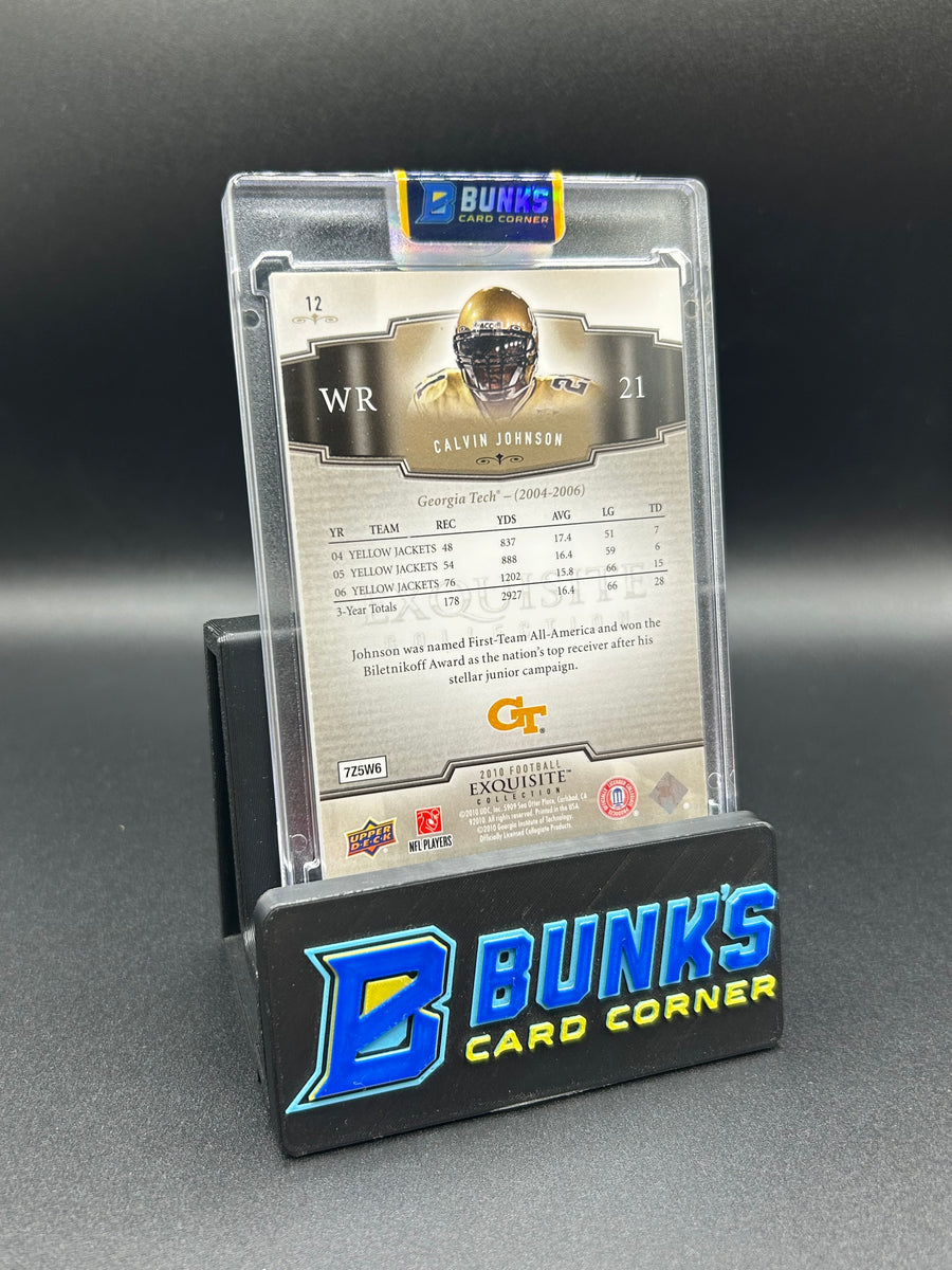 2010 Calvin Johnson Upper Deck Exquisite Collection Jersey Match Rc 21/35