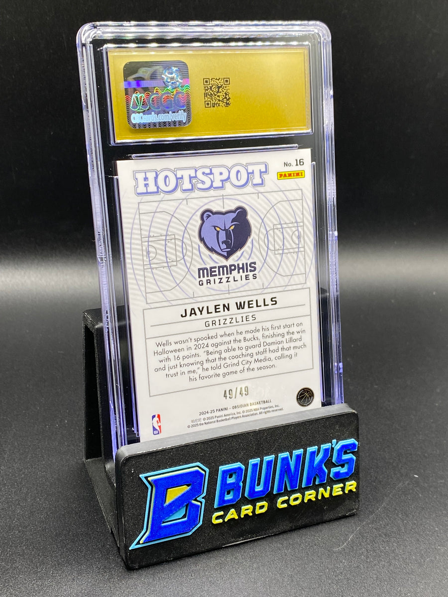 2024-25 Jaylen Wells Electric Etch Pink Flood Hotspot CGC Pristine 10 Rc 49/49
