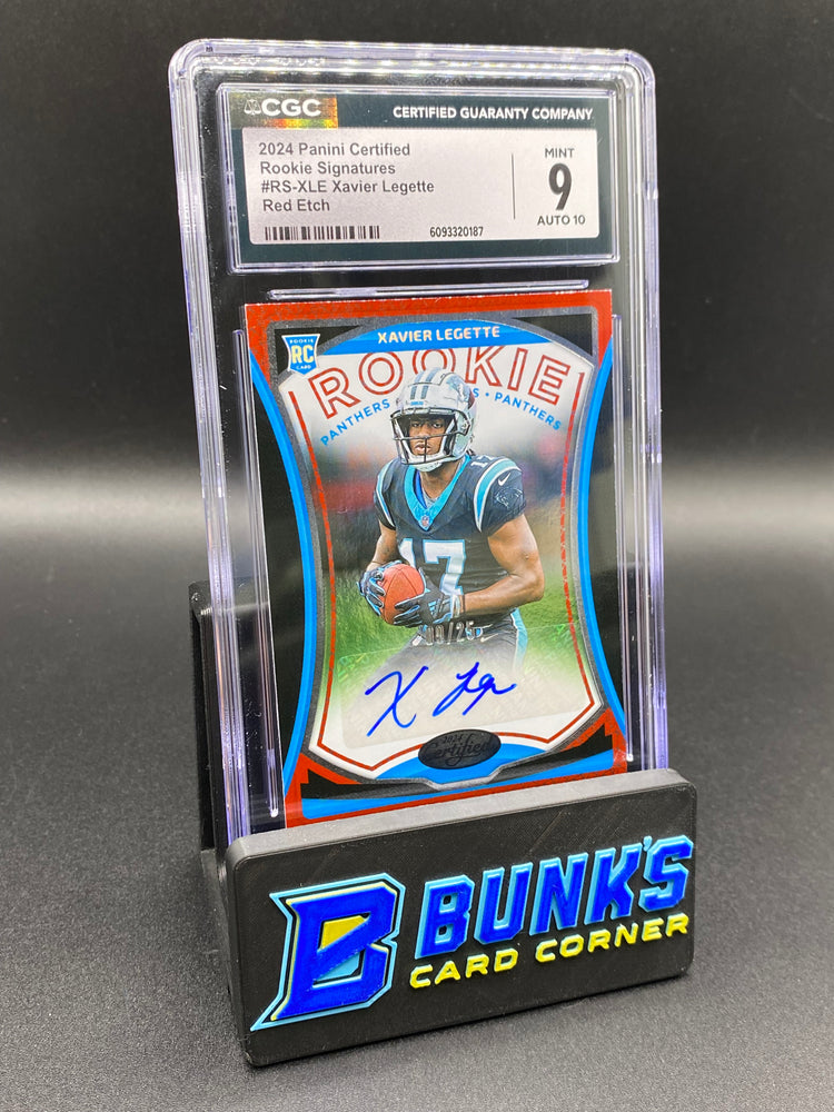 2024 Xavier Legette Red Etch Auto Rc CGC 9/10 9/25