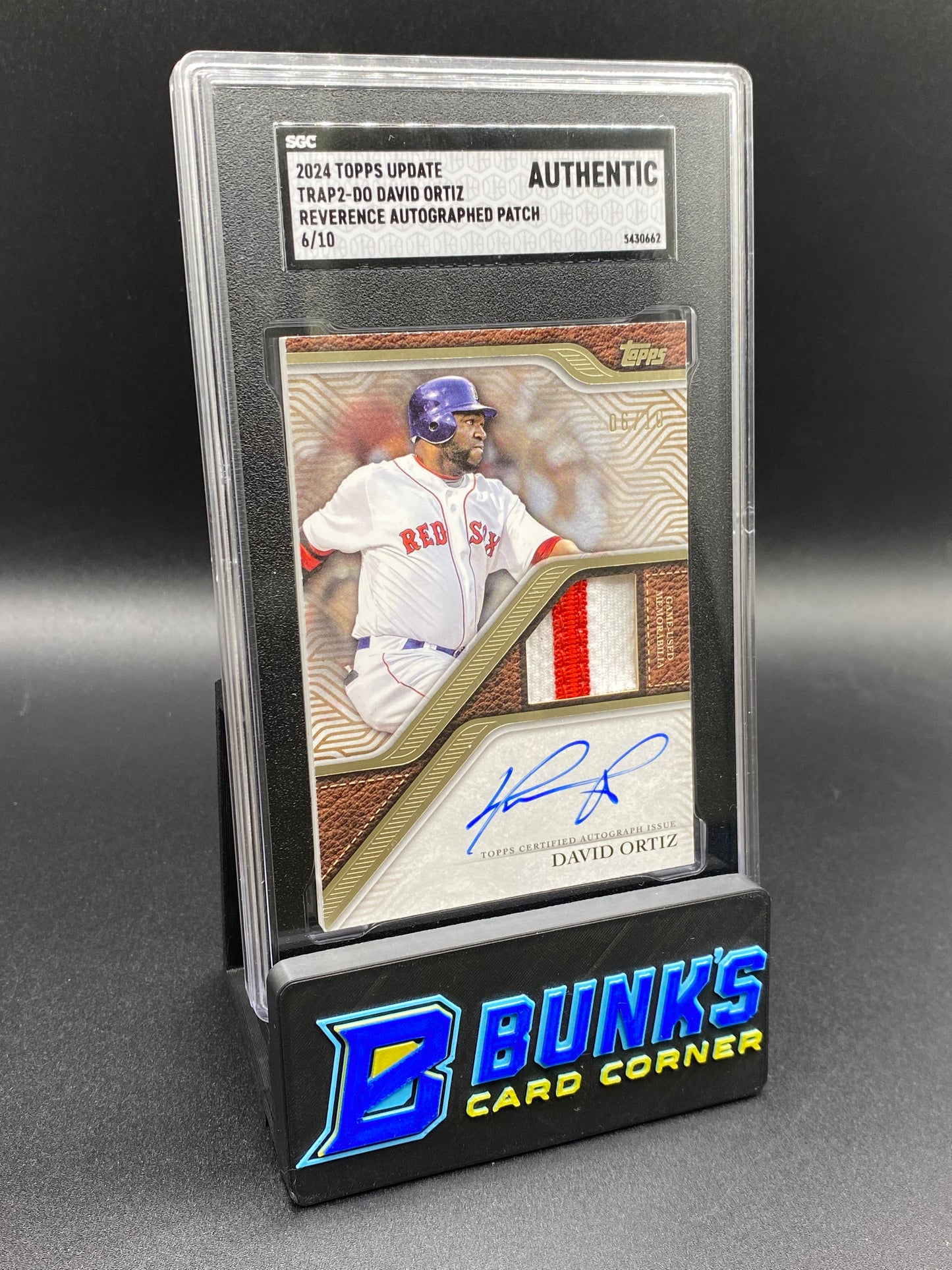 2024 David Ortiz Topps Update Game Used Autographed Patch