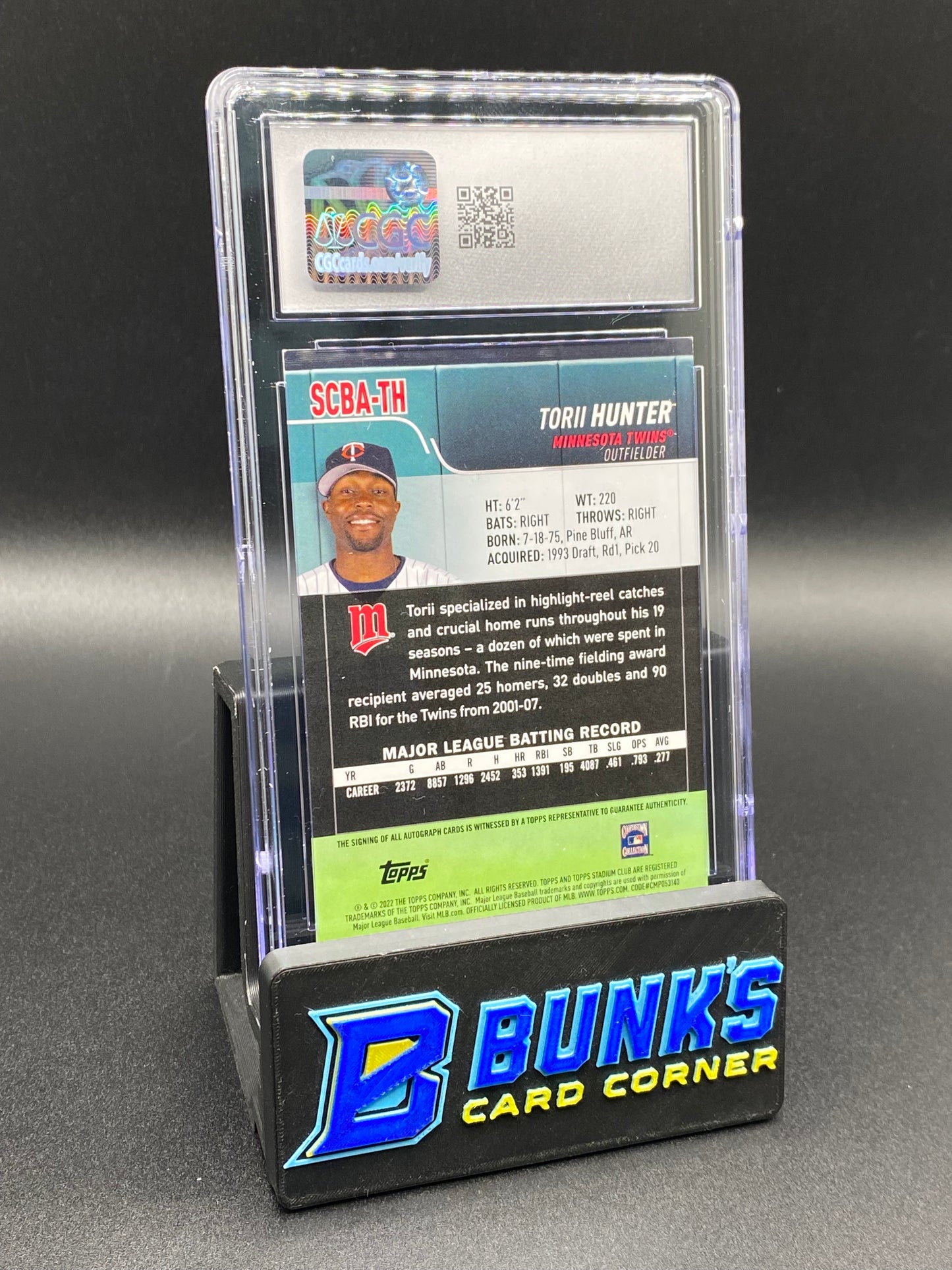 2022 Torii Hunter Auto CGC Authentic Auto 10