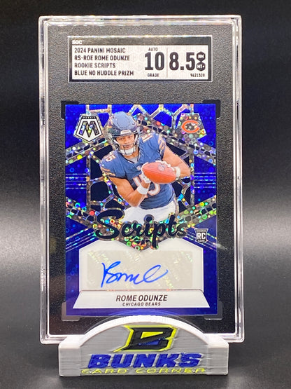 2024 Rome Odunze AUTOGRAPHED Blue No Huddle Prizm