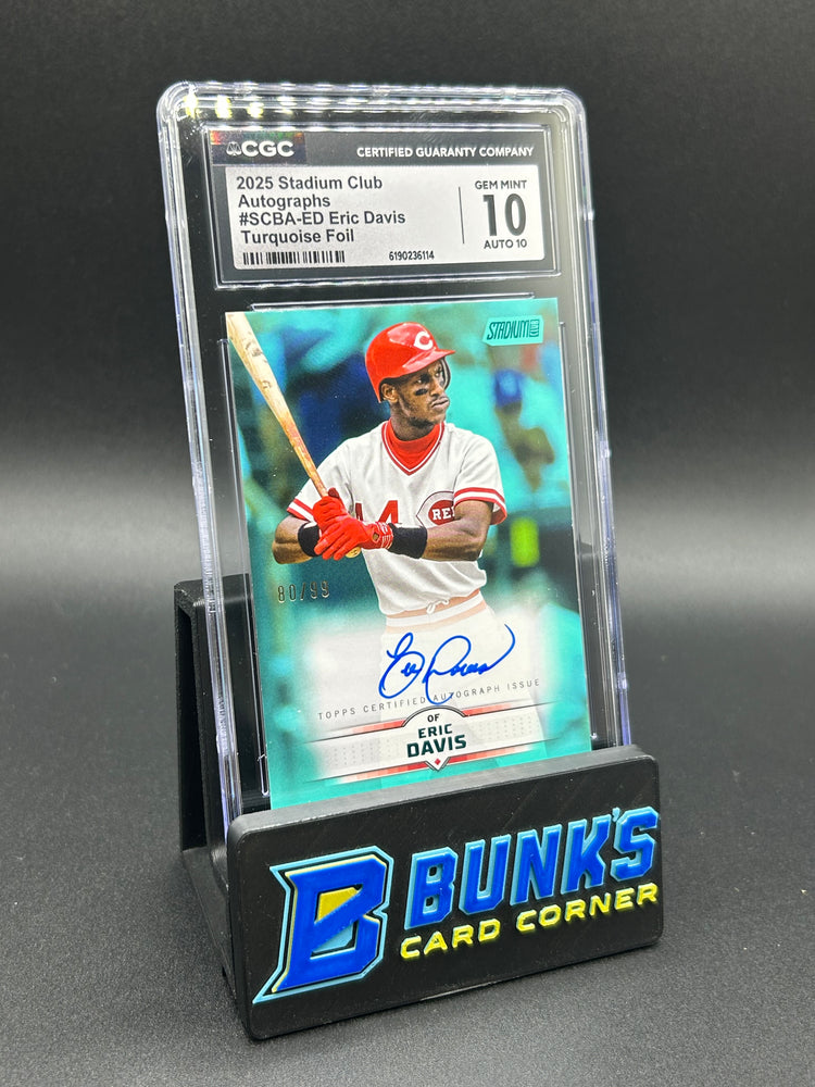 2025 Eric Davis Stadium Club Turquoise Foil Auto 80/99 CGC 10/10