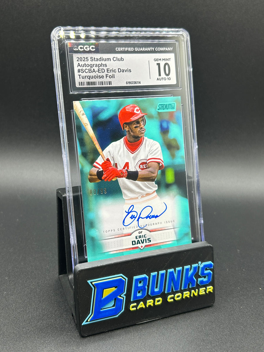 2025 Eric Davis Stadium Club Turquoise Foil Auto 80/99 CGC 10/10