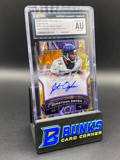 2024 Jonathon Ogden Gold Power Surge Ref. Auto CGC Auto 9