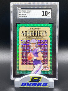 JJ McCarthy Rookie Card - 2024 Panini Green Prizm (Box A2)