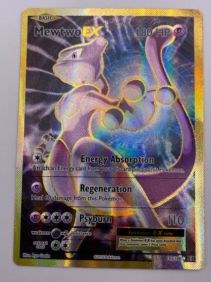 Mewtwo Ex Full Art Evolutions Small Crease
