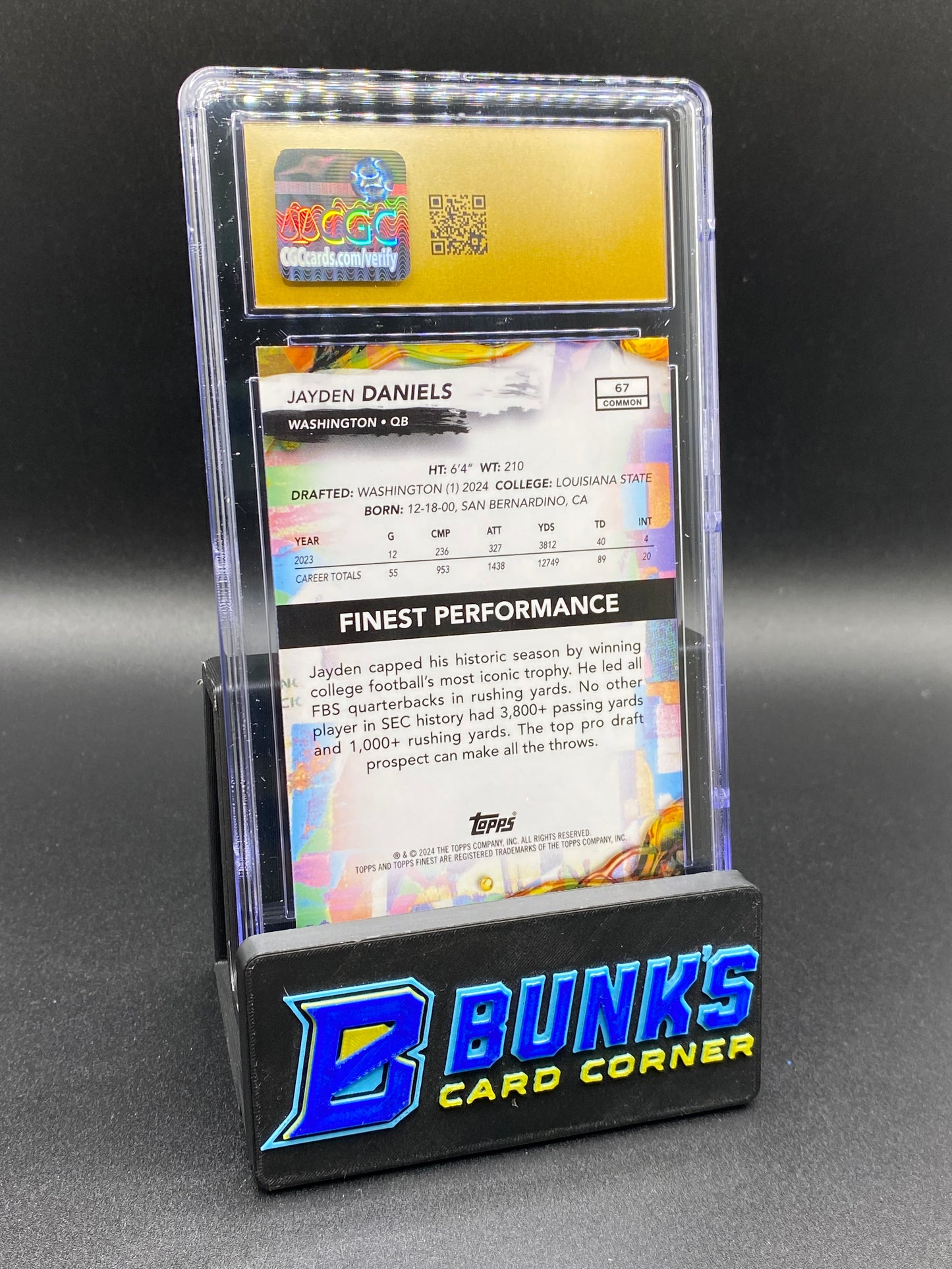 2024 Jayden Daniels Sky Blue Ref. CGC PRISTINE 10 32/325