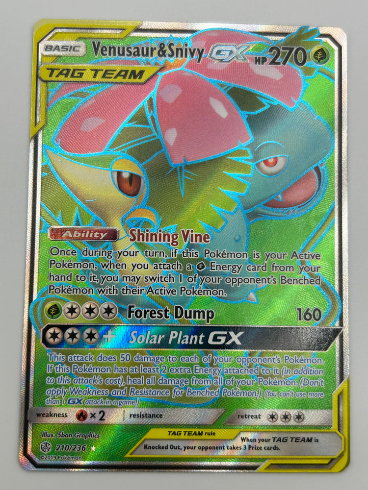 Venusaur & Snivy Gx Tag Team Cosmic Eclipse NM