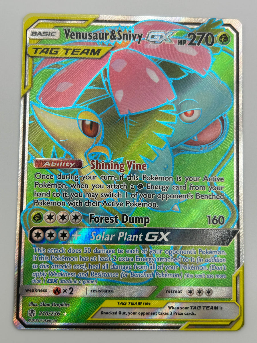 Venusaur & Snivy Gx Tag Team Cosmic Eclipse NM