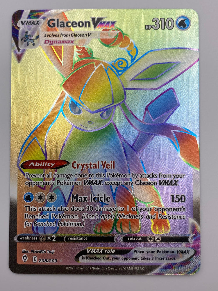 Glaceon Vmax Rainbow Rare Evolving Skies NM