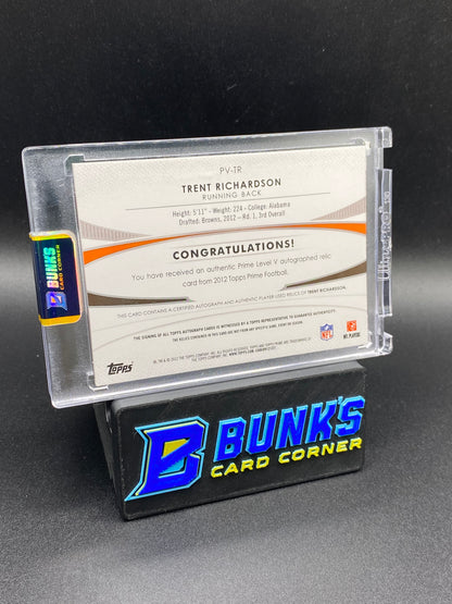 Trent Richardson Topps Prime Patches 40/50 Auto