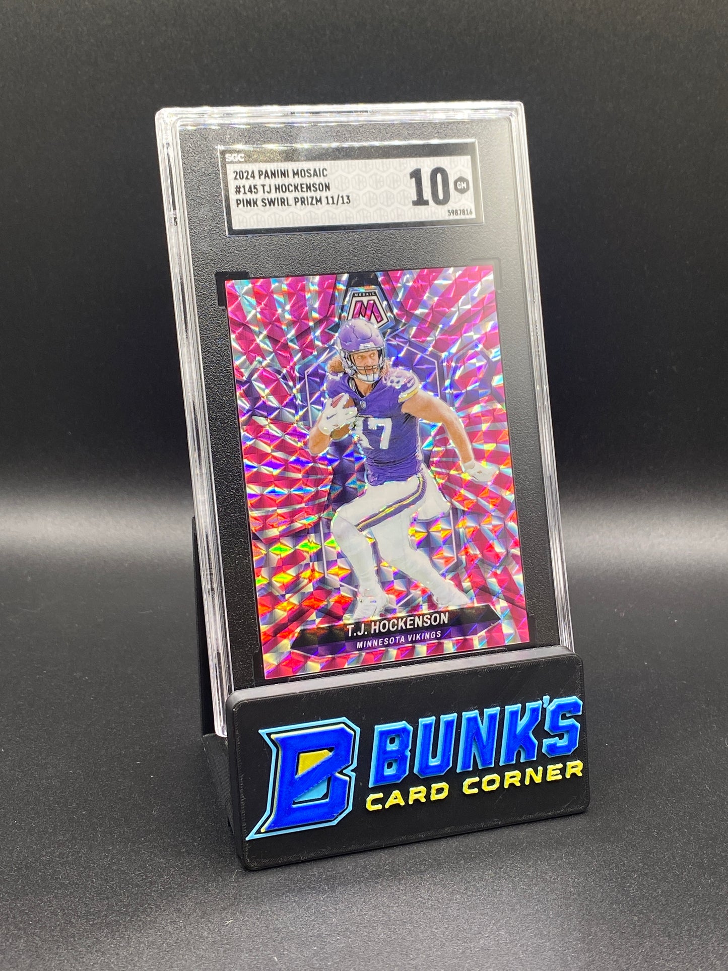 2024 TJ Hockenson Pink Swirl Prizm 11/13
