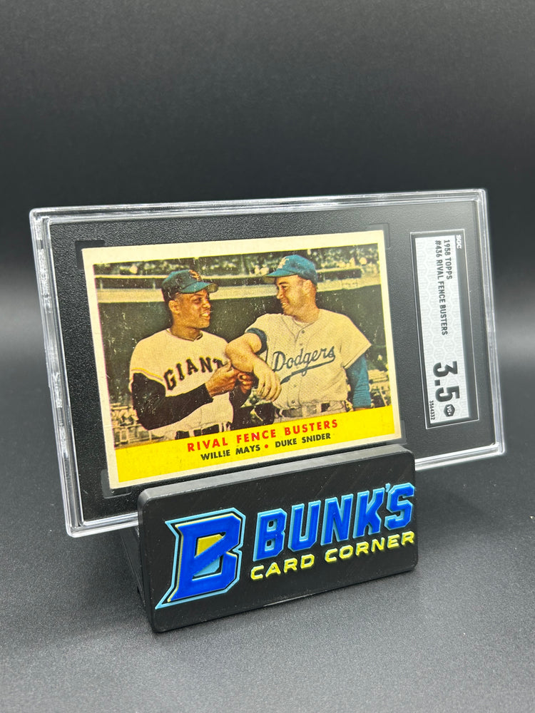1958 Mays/Snider Topps Rival Fence Busters #436 SGC 3.5