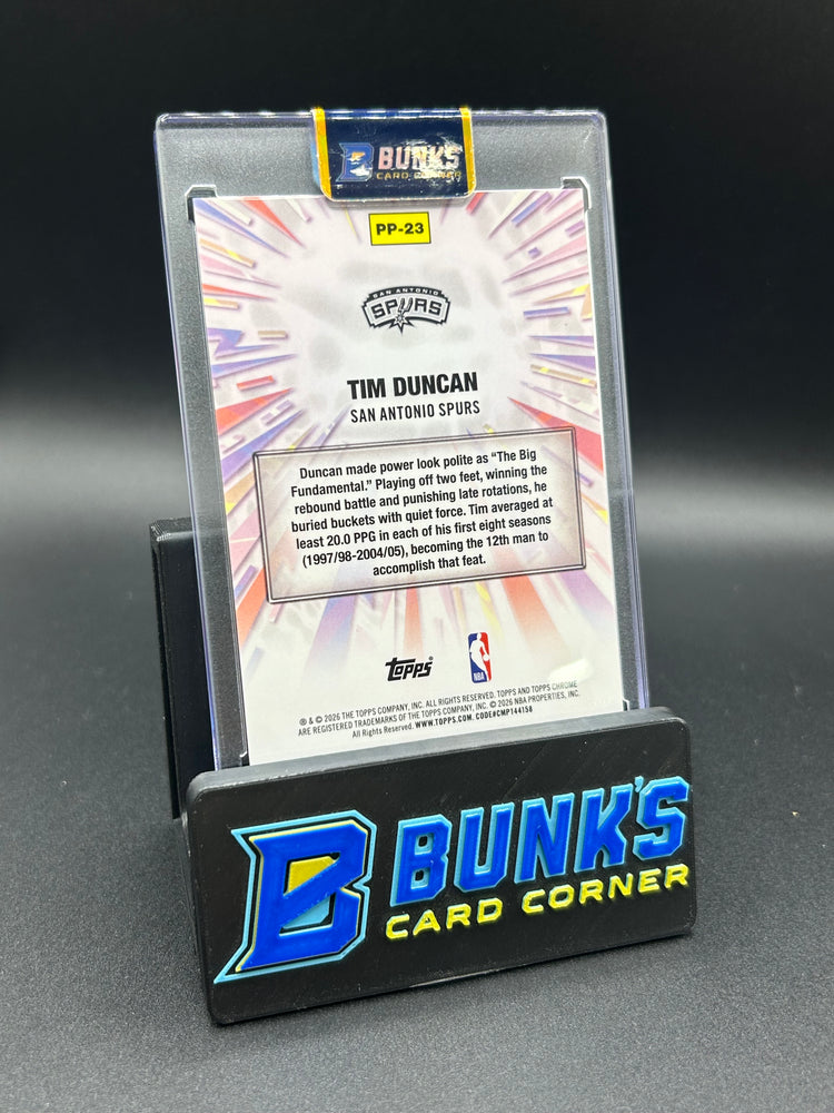 2026 Tim Duncan Topps Chrome Power Players 25/25 Bookend