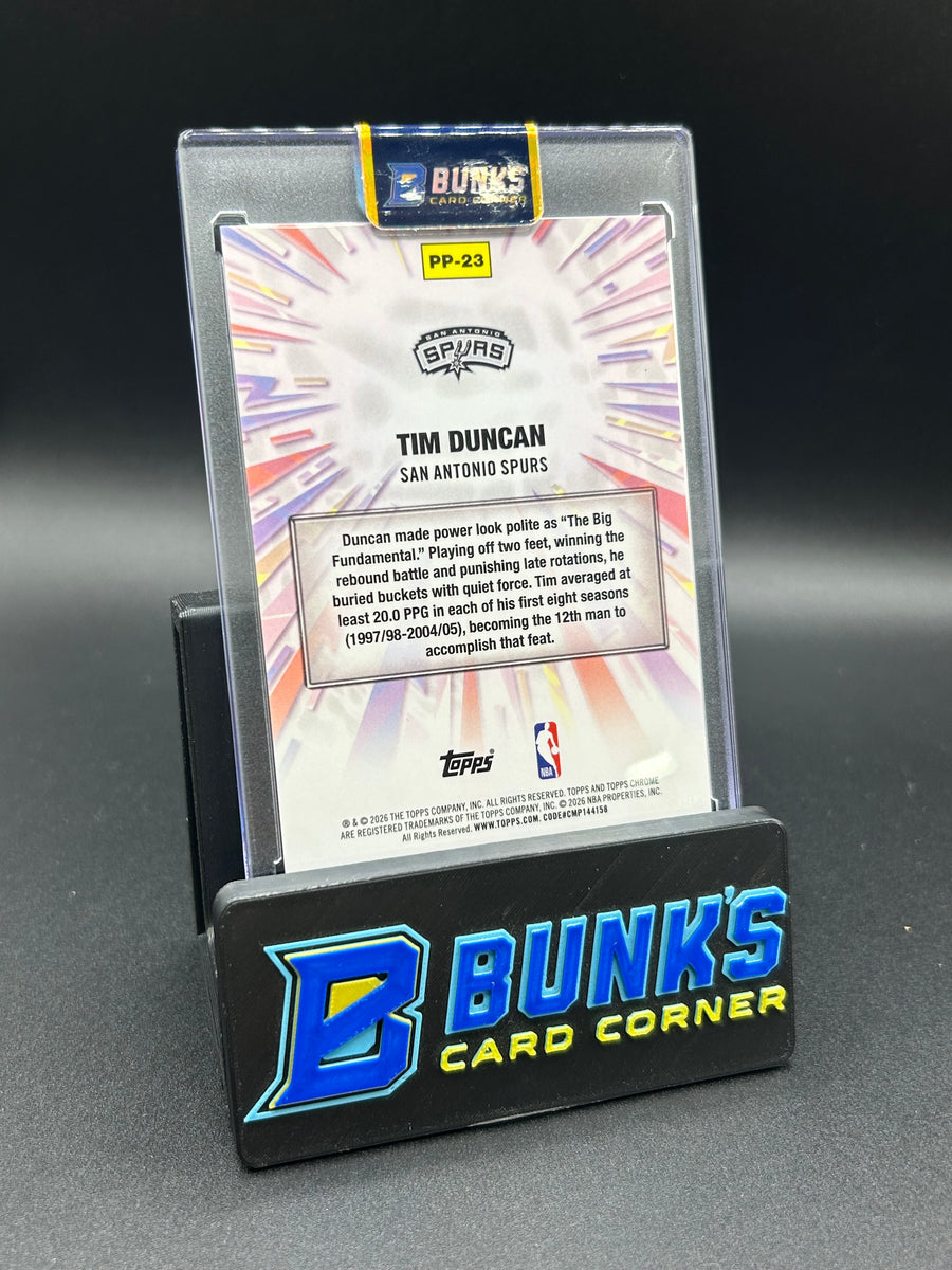 2026 Tim Duncan Topps Chrome Power Players 25/25 Bookend